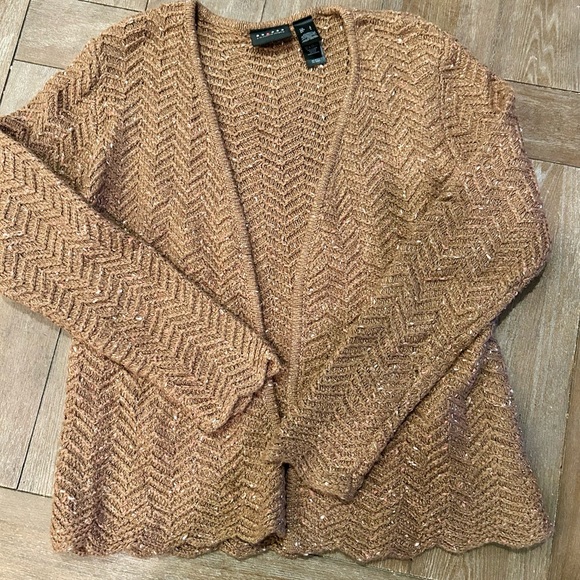 Axcess Tan Open-Front Cardigan - Picture 2 of 3